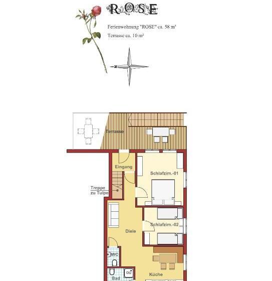 Апартаменты 1 Спальня с Балконом, Ferienhof Mühlthal