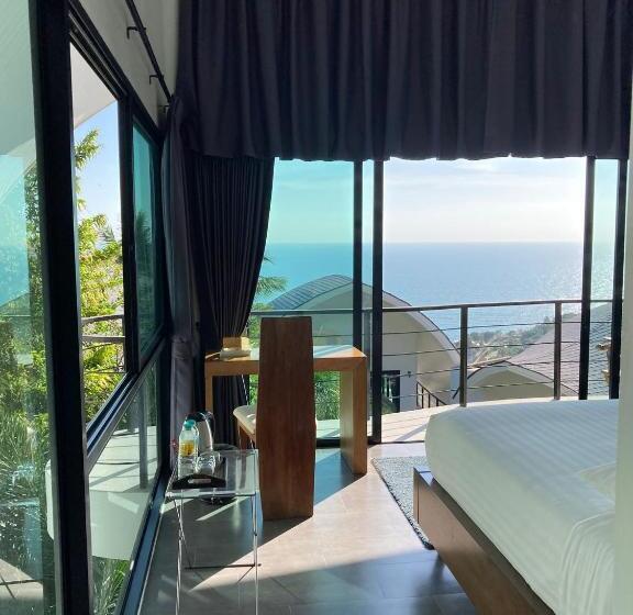 اتاق لوکس با بالکن و چشمانداز دریا, Villa The Spot Koh Samui