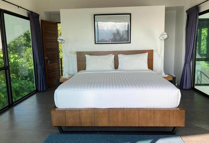 اتاق لوکس با بالکن و چشمانداز دریا, Villa The Spot Koh Samui
