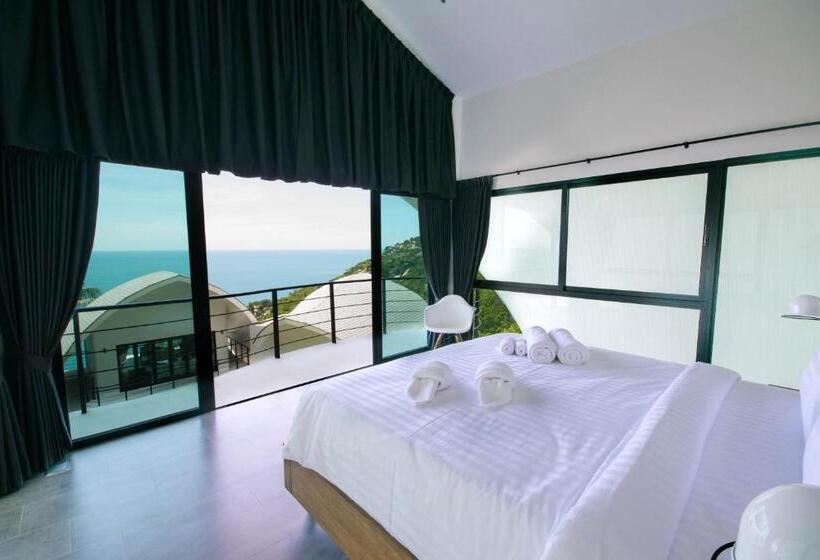 اتاق لوکس با بالکن و چشم‌انداز دریا, Villa The Spot Koh Samui