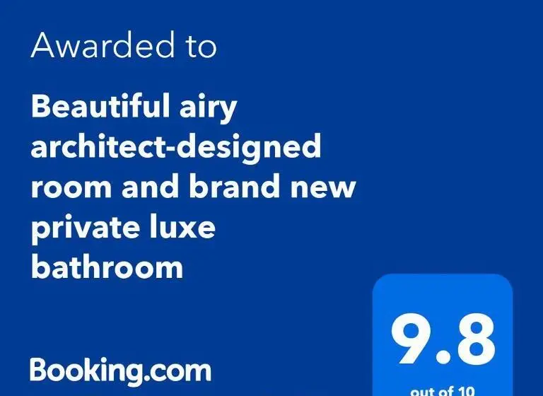 デラックスルーム, Beautiful Airy Architectdesigned Room And Brand New Private Luxe Bathroom