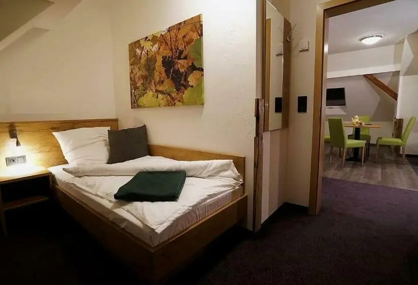 Huoneisto 1 Makuuhuone Puutarhanäkymä, Kelterhotel Fröscher