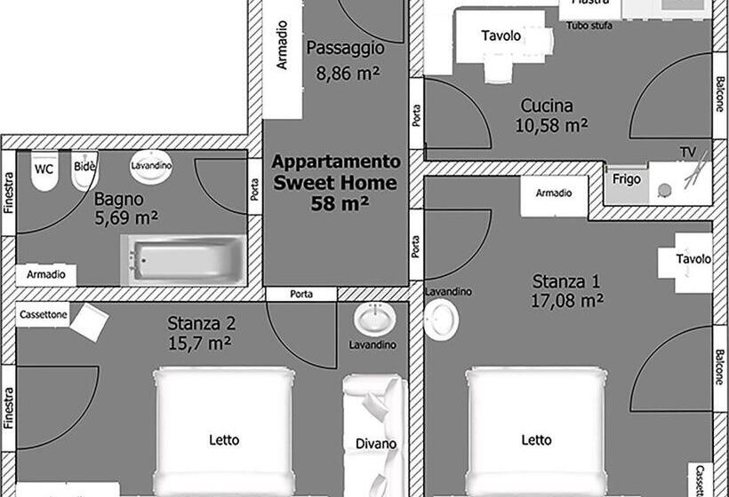 带2个卧室的公寓, Watscherhof