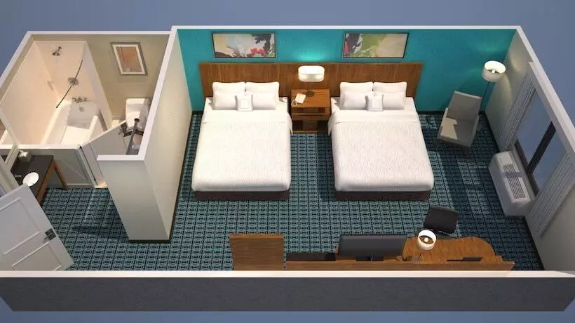 2ダブルベッドのスタンダードルーム, Fairfield Inn & Suites By Marriott Orlando Lake Buena Vista In The Marriott Village