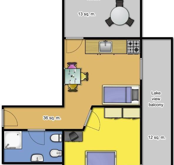 Апартаменты 1 Спальня Вид на Бассейн, Residence Bellavista