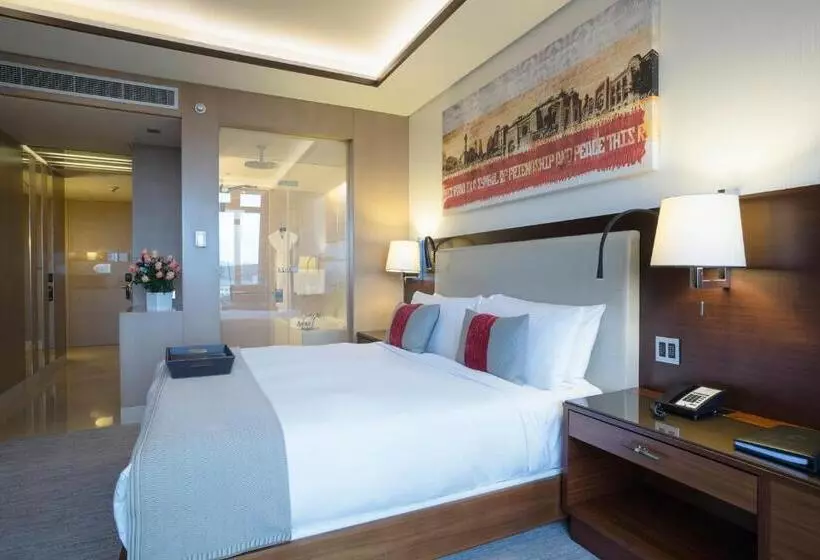 اتاق دلوکس با تخت کینگ و چشم‌انداز شهر, Fairmont Baku  Flame Towers