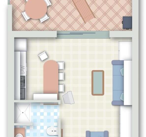 침실 1개 테라스 아파트, Residence Floreal