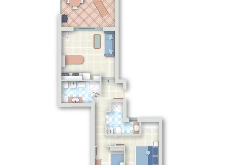 침실 1개 바다 전망 아파트, Residence Floreal