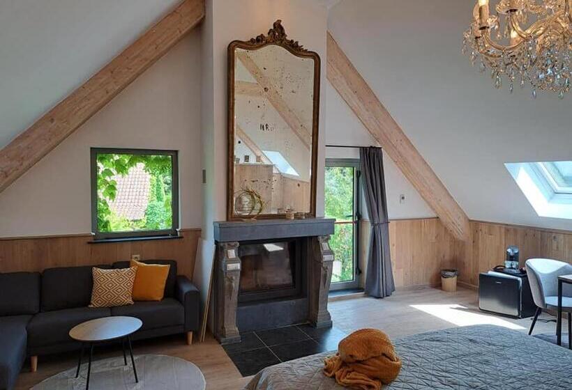 디럭스 룸 킹사이즈 침대, Domein Den Buiten Bed And Breakfast Dnd