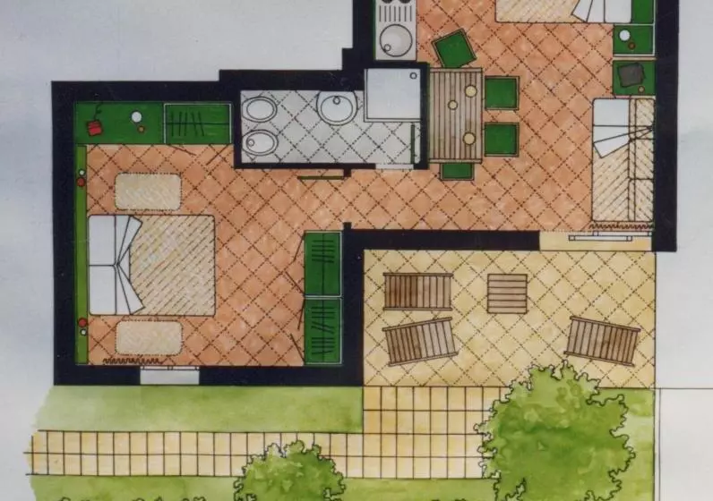 １ベッドルームアパートメント, Eco Village Baia Delle Ginestre