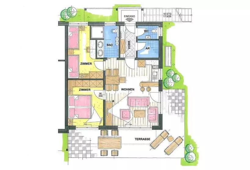 テラスつきの２ベッドルームアパートメント, Feelfree Nature Resort