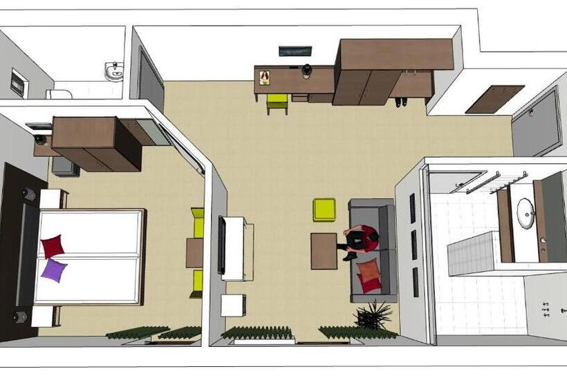 דירה בת חדר שינה 1 עם מרפסת, Vitalzeit Hotel Weber