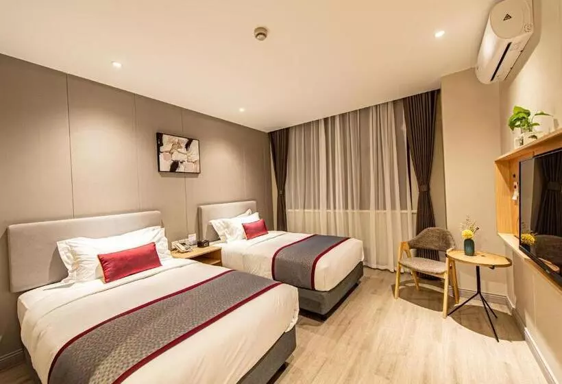 اتاق لوکس, Shanghai Joyful Yard Hotel Free Shuttle Bus From Pudong Airport And Disneylan
