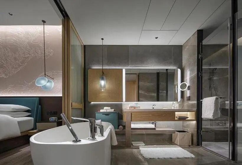 キングサイズベッドのデラックスルーム, Qinhuangdao Marriott Resort