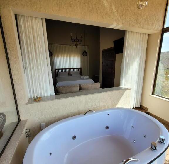 キングサイズベッドのスタンダードルーム, Euetu Na Lapinha Da Serra