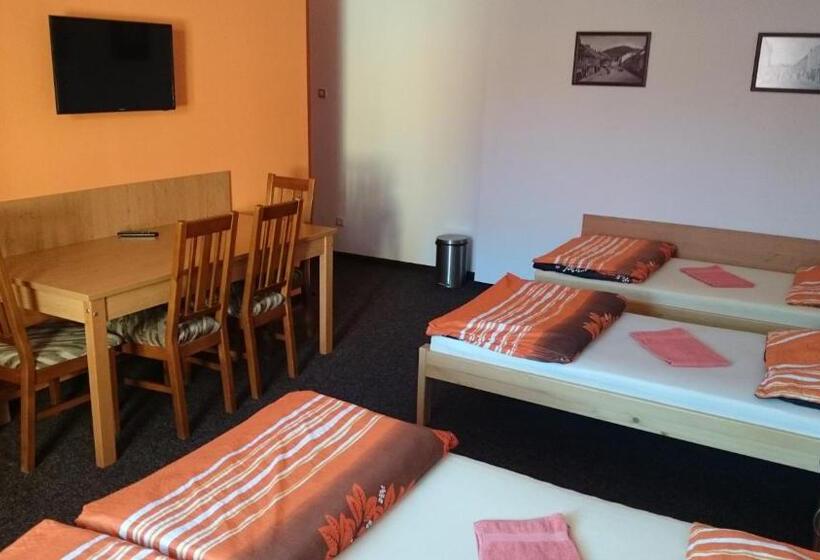 스탠다드 4인용 룸 공용 욕실, Penzion A Restaurace U Pošů