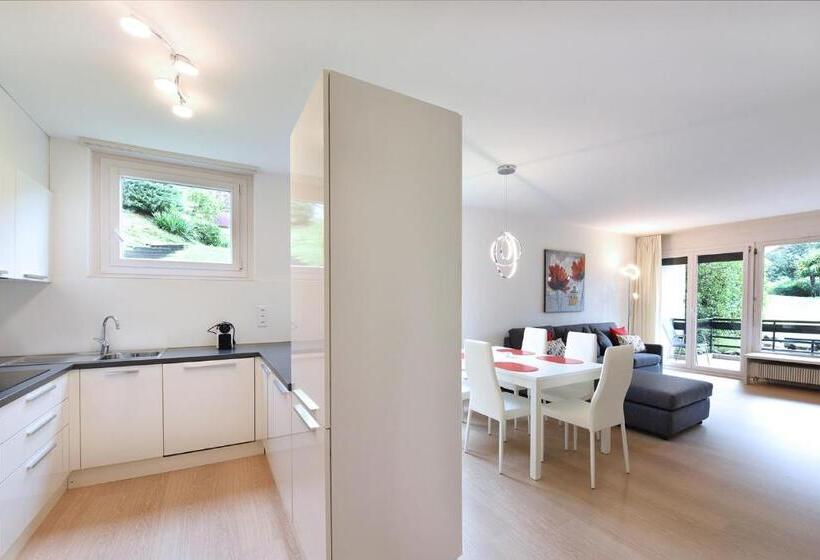 آپارتمان 1 خوابه همکف, Centro Cadro Panoramica