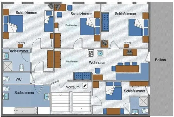 4ベッドルームアパートメント, Appartementhaus Im Winkel