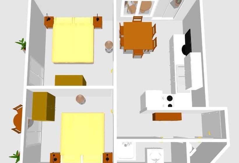 バルコニー付2ベッドルームアパートメント, Bauernhof Trinkergut