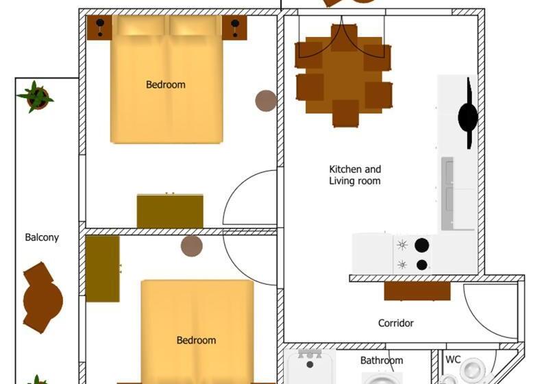 バルコニー付2ベッドルームアパートメント, Bauernhof Trinkergut