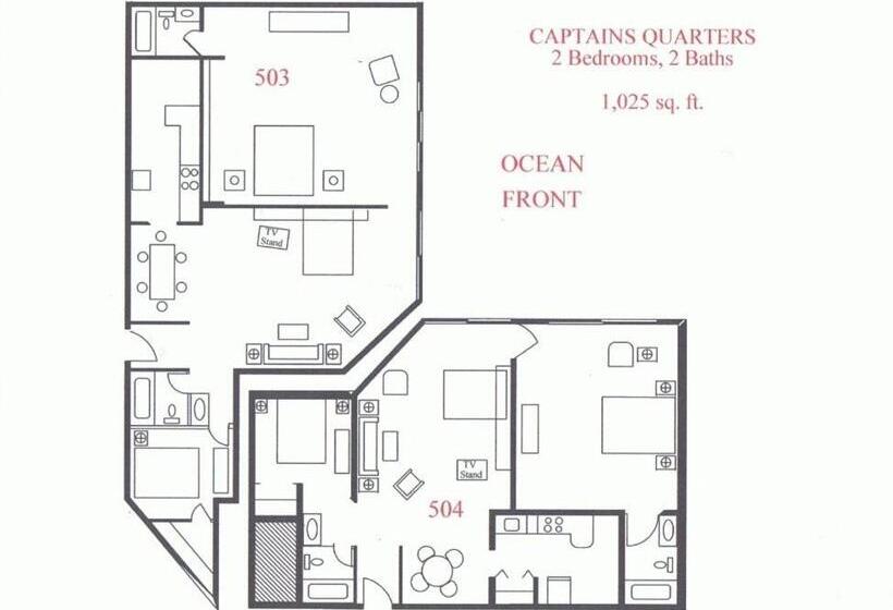 شقة غرفتين مطلة على البحر, Sea Club Iv Resort