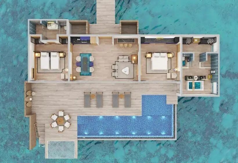 2 Bedroom Apartment with Pool, Avani Plus Fares Maldives Resort