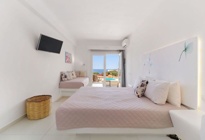 带按摩浴缸和海景的套房, Manolia View Mykonos