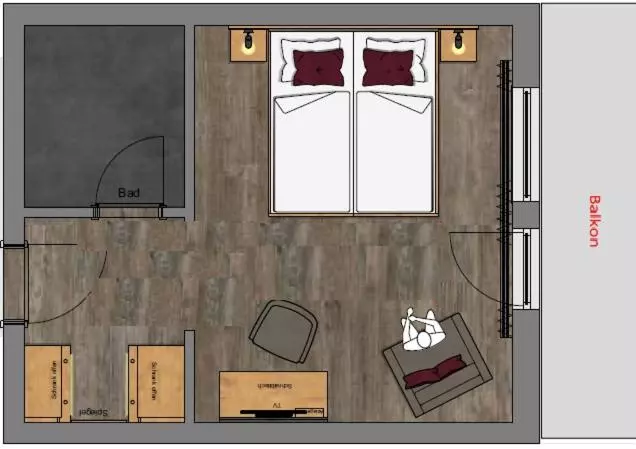 Standard Room with Balcony, & Restaurant Am Obstgarten