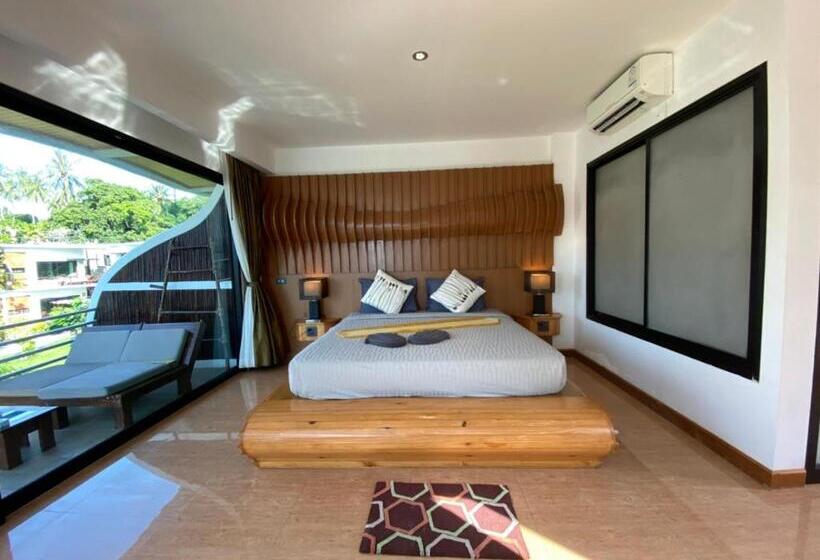 חדר דלוקס עם מרפסת נוף לים, Ac 2 Resort