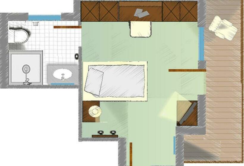 اتاق استاندارد یک نفره, Alpenhotel Tirolerhof