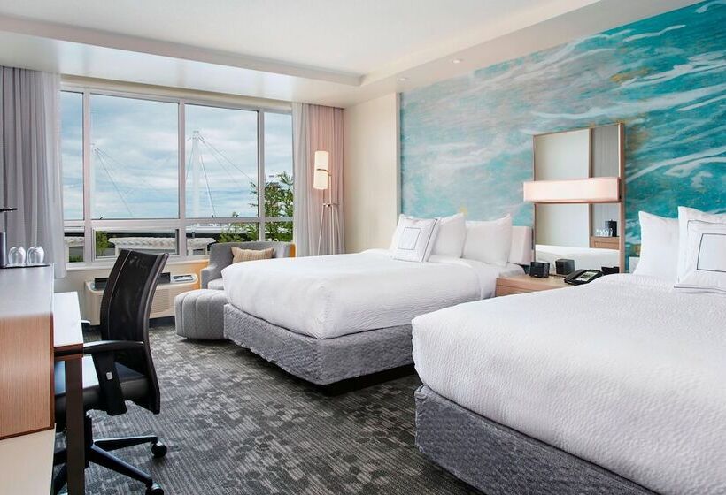 带2个双人床的标准工作室, Courtyard By Marriott Erie Bayfront