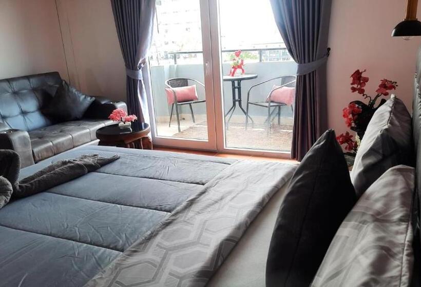 غرفة ديلوكس مطلّة علي البحر, Happy Beach Jomtien Guesthouse