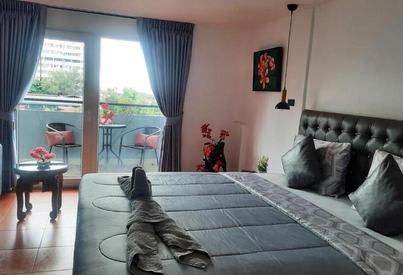 غرفة ديلوكس مطلّة علي البحر, Happy Beach Jomtien Guesthouse