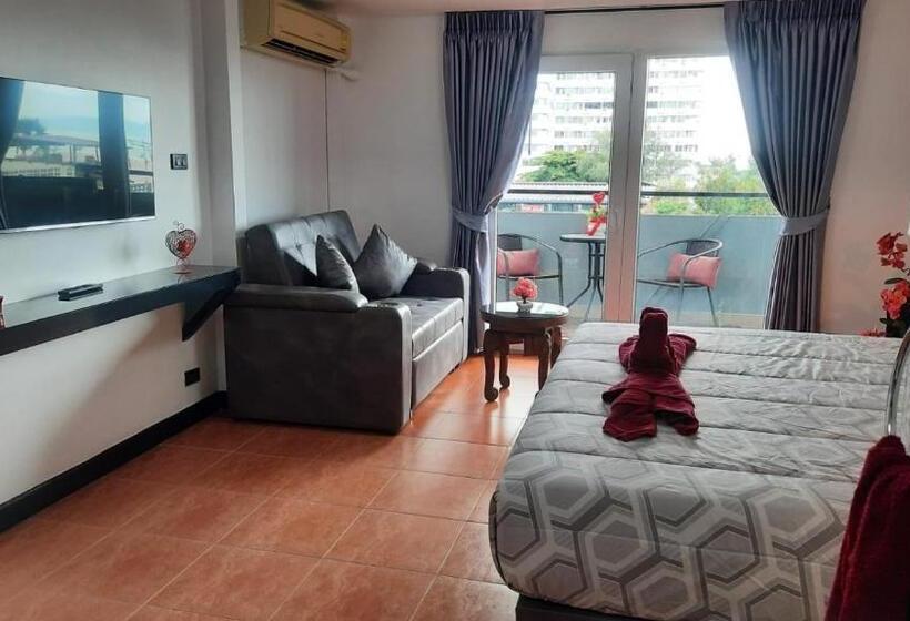 غرفة ديلوكس مطلّة علي البحر, Happy Beach Jomtien Guesthouse