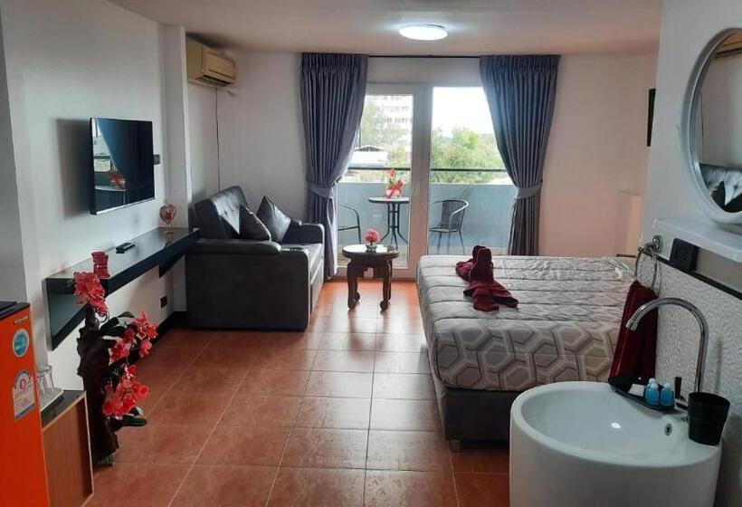 غرفة ديلوكس مطلّة علي البحر, Happy Beach Jomtien Guesthouse