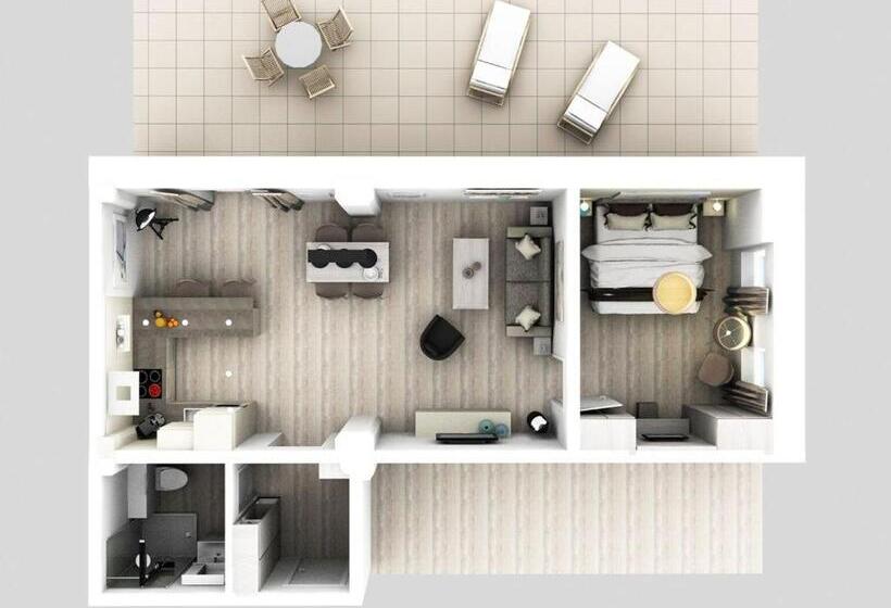 バルコニー付き１ベッドルームアパートメント, Ohlerich Speicher App_ 03