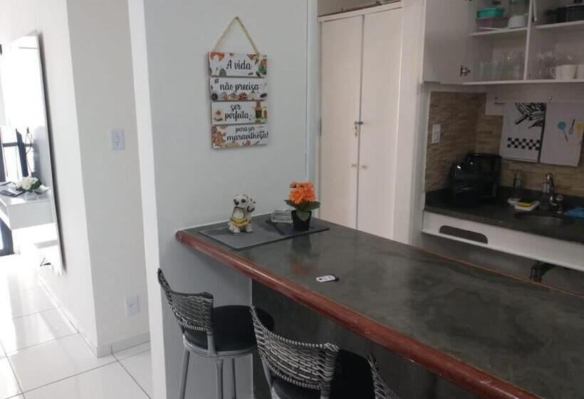 带1个卧室的公寓, Flat São Vicente 5 Minutos Da Praia