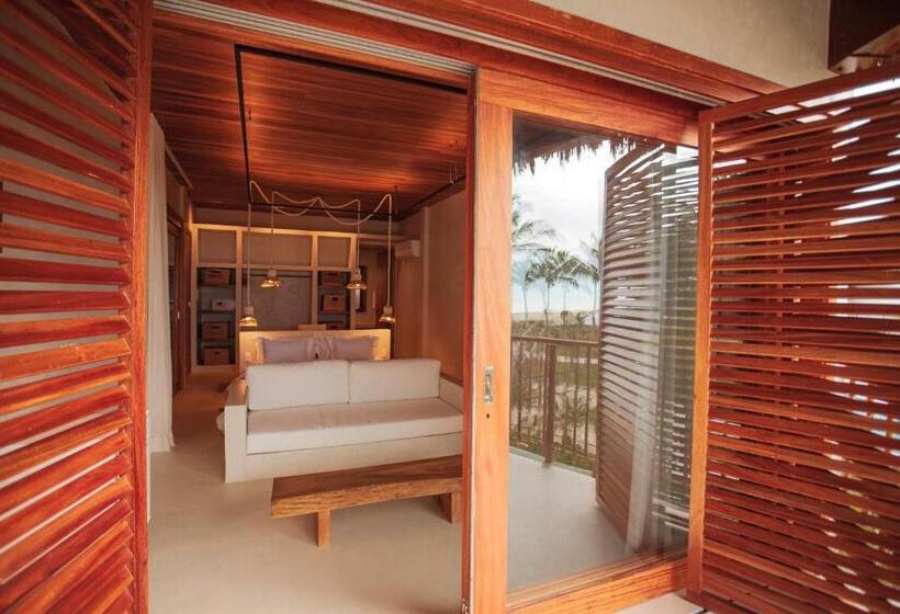 חדר סטנדרט נוף לים עם מרפסת, Casa Siará Preá