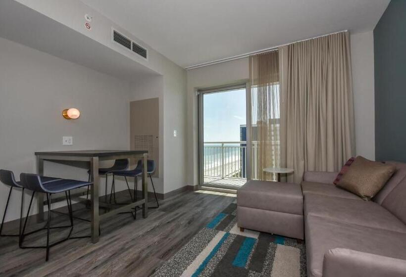 带大床的标准工作室, Residence Inn By Marriott Myrtle Beach Oceanfront