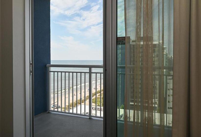 带大床的标准工作室, Residence Inn By Marriott Myrtle Beach Oceanfront