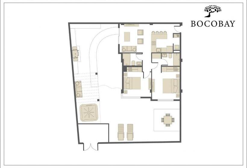 آپارتمان 1 خوابه با تراس, Bocobay Aracari Condo