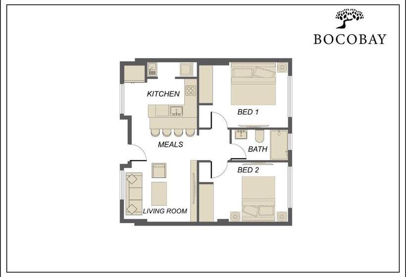 آپارتمان 1 خوابه, Bocobay Aracari Condo