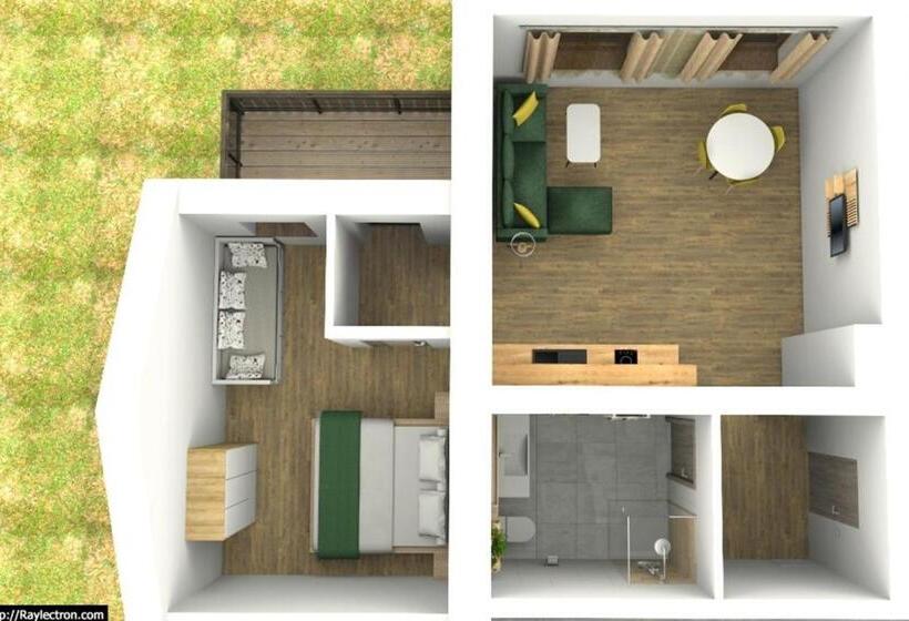 침실 1개 발코니 아파트, Apartmány Lipno Hory