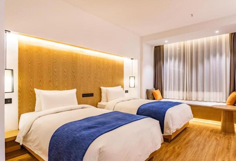 스탠다드 룸 더블 침대 2개, Supu Hotel   Zhengzhou Cbd International Convention And Exhibition Center