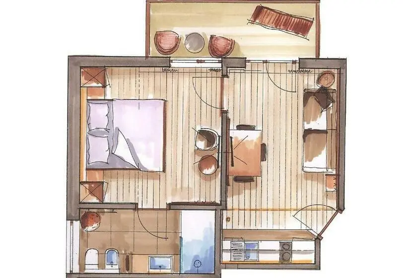 １ベッドルームアパートメント, Appartement Hotel Erlhof Deluxe
