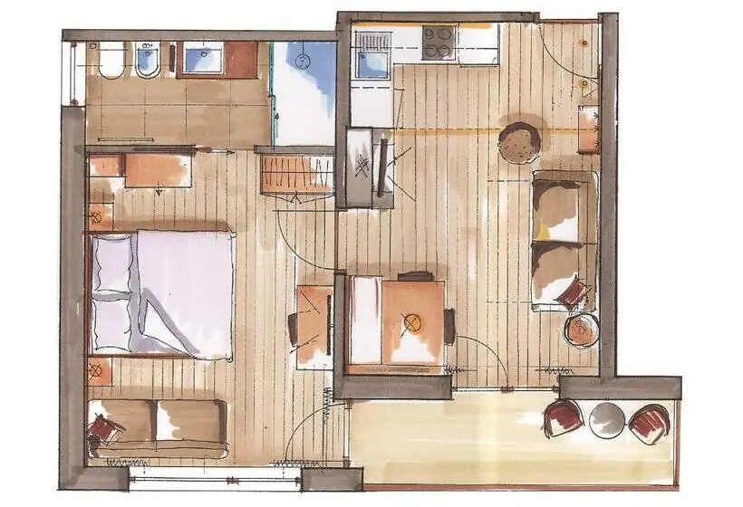 １ベッドルームアパートメント, Appartement Hotel Erlhof Deluxe