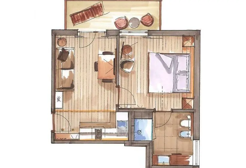 １ベッドルームアパートメント, Appartement Hotel Erlhof Deluxe