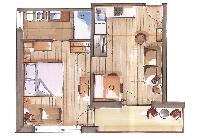 １ベッドルームのデラックスアパートメント, Appartement Hotel Erlhof Deluxe