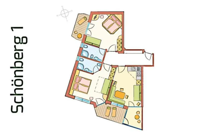２ベッドルームのスーペリアアパートメント, Appartement Hotel Erlhof Deluxe