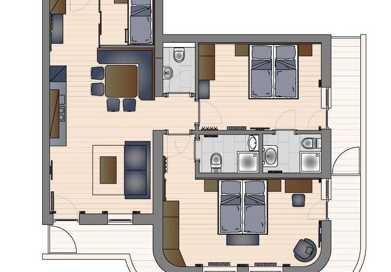 آپارتمان 2 خوابه با بالکن, Das Grünholz Apart
